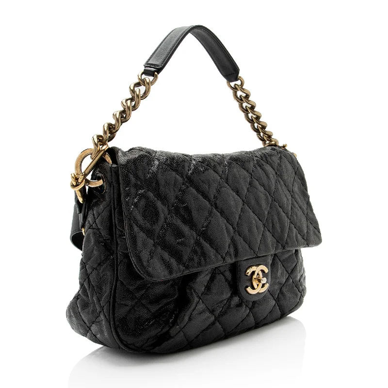 Chanel Glazed Caviar Coco Pleats Messenger Bag (KGhO50)