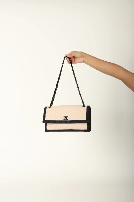 Chanel 2015 Lambskin Grosgrain Flap Bag