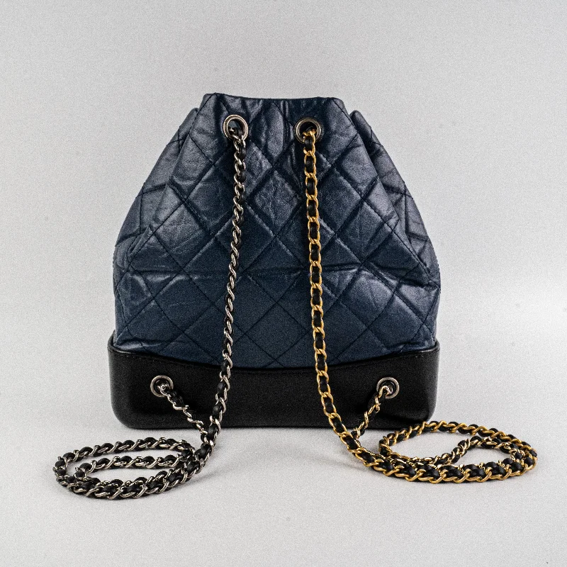 Chanel Gabrielle Small Calfskin Navy Backpack