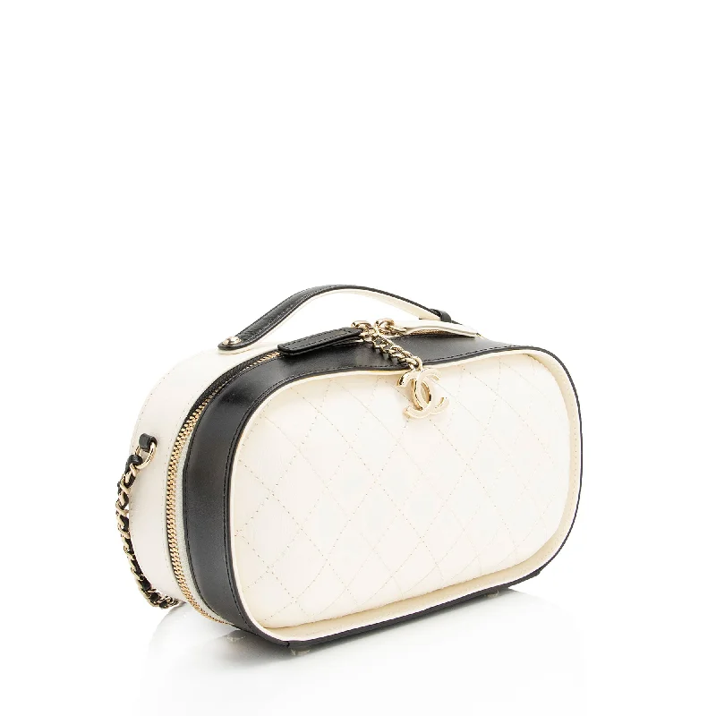 Chanel Crumpled Calfskin Mini Vanity Case Shoulder Bag (7tQCRo)