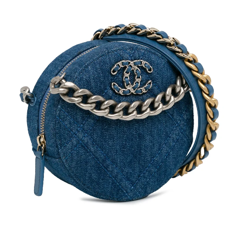 Chanel Denim 19 Round Clutch with Chain (ZTvgcm)