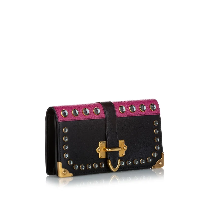 Prada Studded Mini Cahier Leather Crossbody Bag nYkhHQ