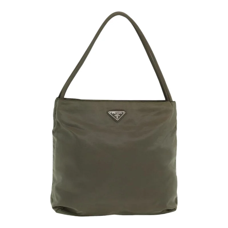 PRADA Tote Bag Nylon Khaki Auth 83950